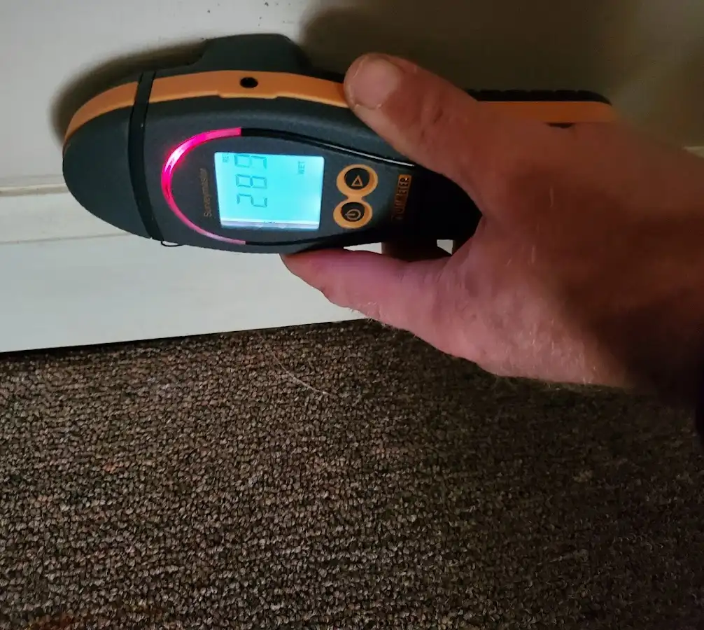 Moisture detection at baseboard during Mold Inspection & Testing in Lake Park